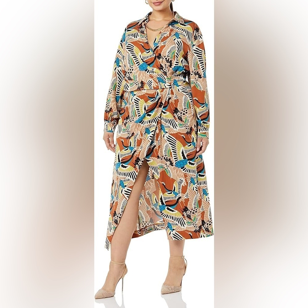 TEREA Women's Raina Draped Crossover Maxi Dress Sz XL - Picture 6 of 10